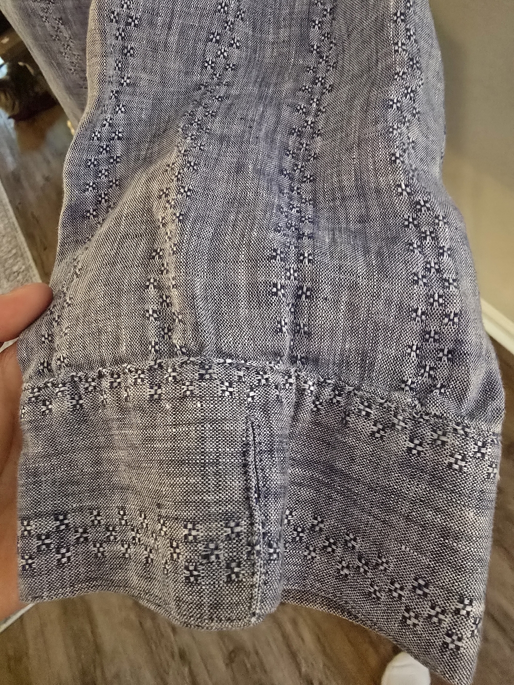 Chico's Blue Textured Button-Down Tunic - Picture 3 of 4